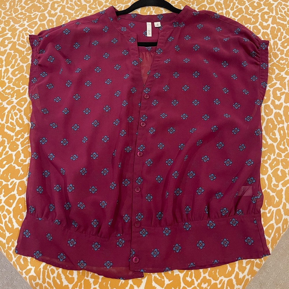 Frenchi Purple Floral Blouse